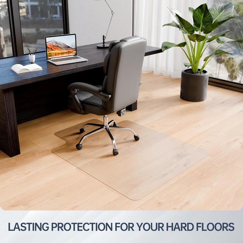 Futurwit Office Chair Mat for Hard Floors, 30" x 48" Hardwood Transparent Protector for Desk Rolling Chairs, Clear Chair Mat for Home Office (with Lip) - Image 2
